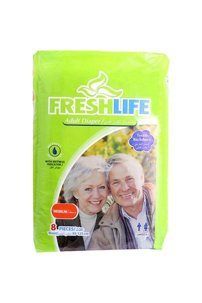 Freshlife Medium Size 8 Pack Patient Diapers