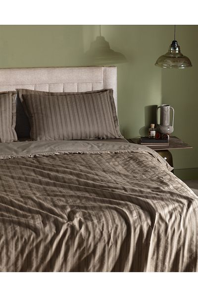 Madame Coco Nicole King Size 100% Cotton Dobby Duvet Cover Set - Mink