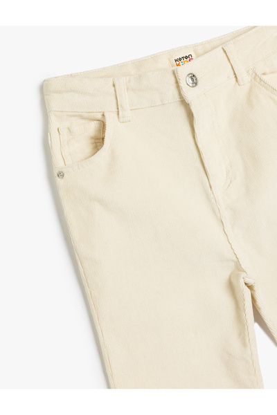 Koton 5Wkg40035Aw 010 Ecru Dívčí tkané kalhoty