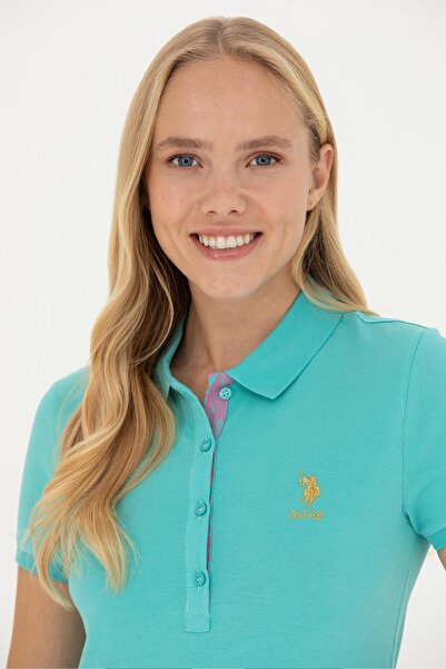 U.S. Polo Assn. Η.Π.Α. POLO ASSN. Γυναικείο μπλουζάκι με γιακά πόλο Mint - 50262694