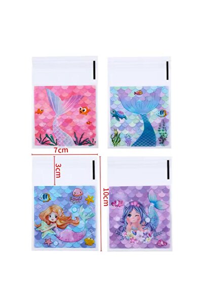 OZN AKSESUAR Bantlı Şeffaf Desenli Poşet Opp 10x10 Cm 95 Adet