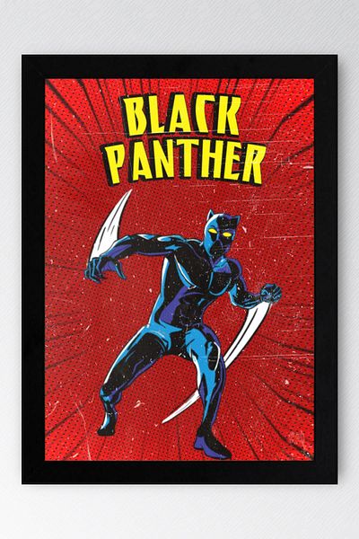 Saturn Pictură înrămată Black Panther - Poster cu design de benzi desenate Marvel