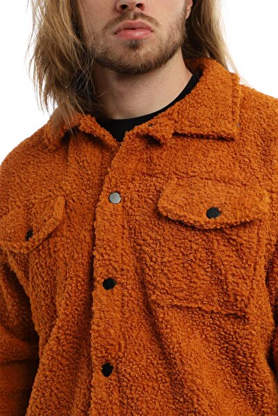 Polo State Ανδρικό μπουφάν Cinnamon - Σγουρό βελούδινο, κλείσιμο με κουμπωτό