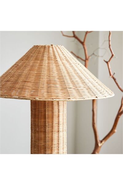 westelm Amelia Dokuma Zemin Lambası, Doğal Rattan ve Modern Tasarım (150 cm)