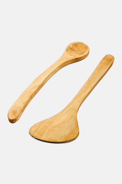 Muy Mucho 2-piece Wooden Salad Servers Set, Brown