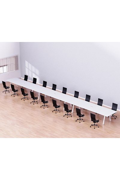 Mahmayi Bentuk 139-18 18 Seater Conference Meeting Table Modern Office Furniture - White