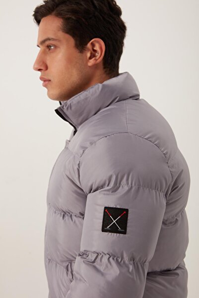 Polo State Сірий Regular Fit чоловічий надувний пуховик