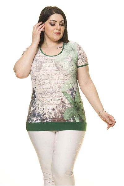 Moday Women's Plus Size Summer Green Bodysuit A6-3018-1