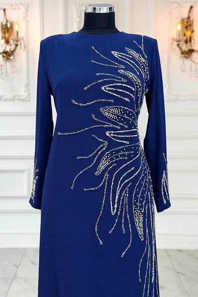 Amine Hüma Βραδινό φόρεμα Navy Blue Vera Hijab
