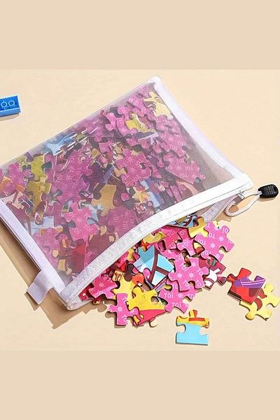 RevuBaby Zippered Mesh Storage Bag Puzzle Bag Organizer Pouch Toy Bag Basket 10Pcs