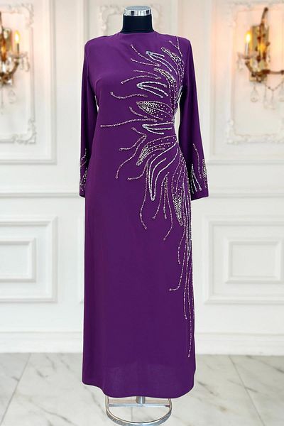 Amine Hüma Βραδινό φόρεμα Vera Plum Hijab