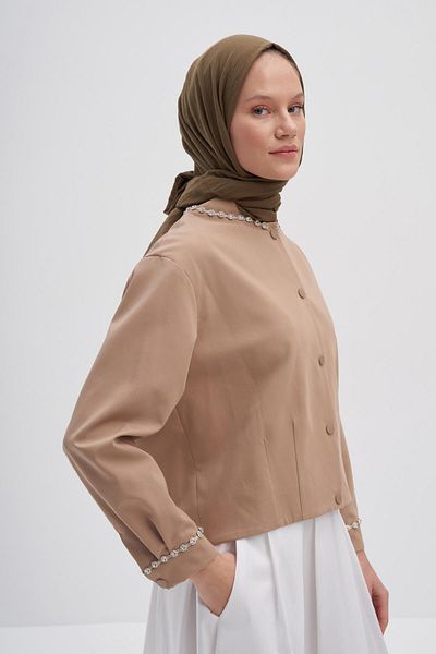 carell Organic Crinkle Shawl Walnut