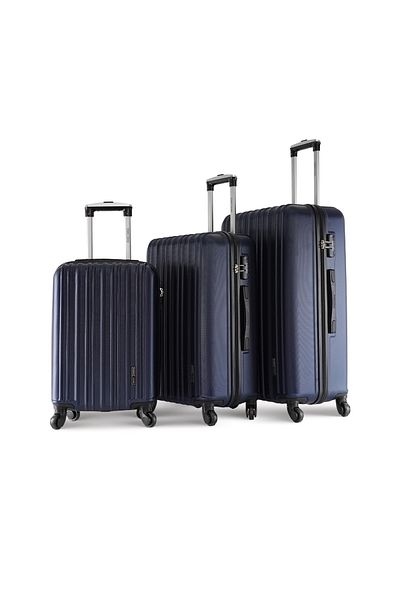 PARAJOHN Lightweight Travel Luggage Trolley Set 3 Pcs ABS -NAVY