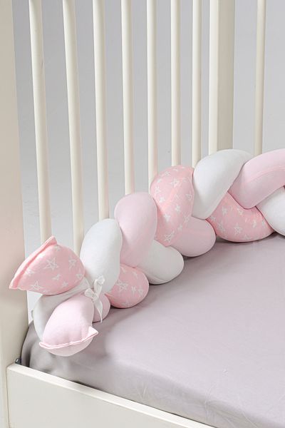 Messido 180 cm 3-Piece Pink Striped Bed Protection Set - Ecru