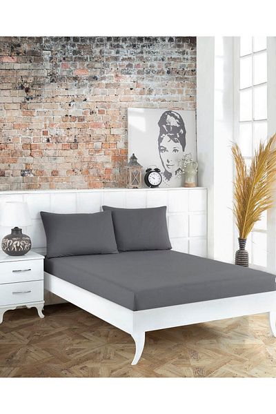 Zarif Home Yonk Life Natural Cotton Fitted Sheet Set - Elastic, 160X200+30