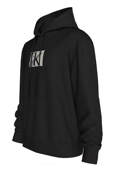 Calvin Klein Men's Cotton Hooded Collar Sweatshirt - Long Sleeve, Black, Regular Fit J30J 327118 -Beh