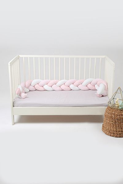 Messido 180 cm 3-Piece Pink Striped Bed Protection Set - Ecru
