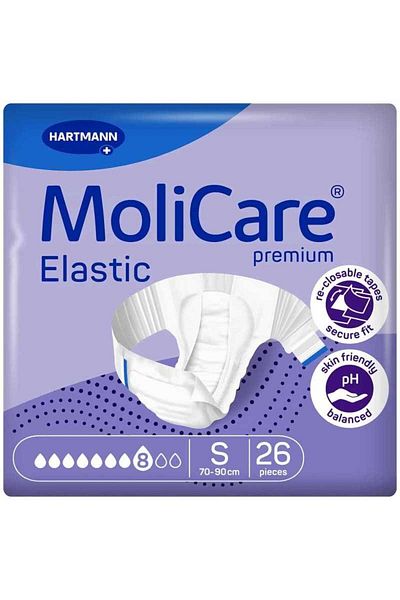 MOLICARE Small Patient Diapers with 26 Suction Capacity Waistband - 8 Drops 2356 Gr