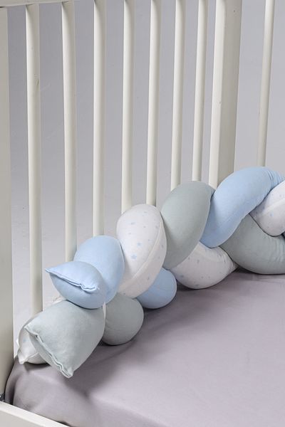 Messido 180 cm 3-Piece Mesh Protection / Crib Mattress Protector - Blue Star - Blue - Gray