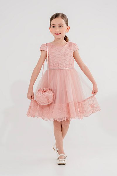 Eray Kids Βραδινό φόρεμα για κορίτσια Τσάντα δώρο Φούστα με δαντέλα με μαργαριτάρι λεπτομέρεια 3-6 ετών