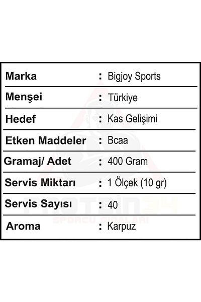 Bigjoy Sports Bcaa Pro 4:1:1 400 جرام بنكهة البطيخ Bcaa Pro