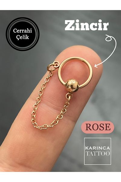 Karınca Piercing Chain Dangle Helix Ear Piercing - Cartilage Nozzle Earring Surgical Steel