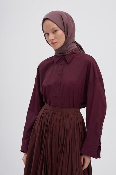 carell Double Sided Silk Slub - Dark Rose Dried Shawl