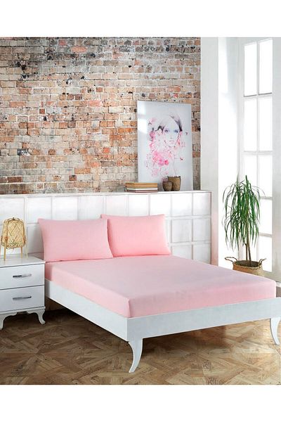 Zarif Home Yonk Life Natural Cotton Fitted Sheet Set - Elastic, 160X200+30