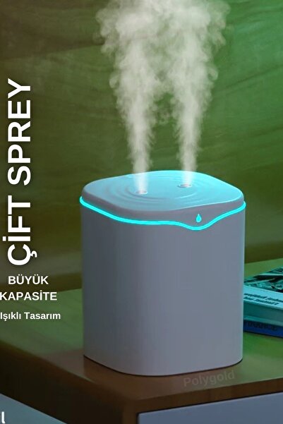 POLYGOLD Büyük 2Litre Hava Nemlendirici Ultrasonik Ortam Nemlendirici Oda Nem...