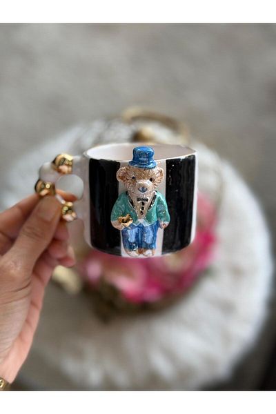 Pernotte Handmade 24 K Gold Plated Teddy Men's Turkish Coffee Cup
