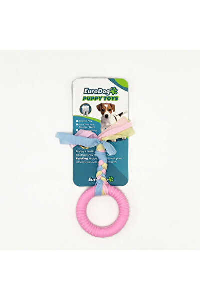 Eurodog لعبة خدش الأسنان ذات الحلقة الوردية من Puppy Toys