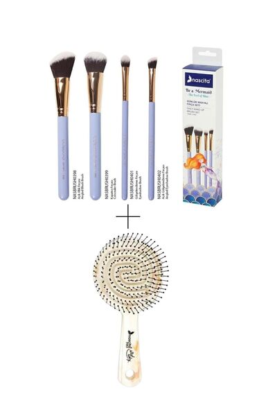 nascita Be a Mermaid Mermaid Series Daily Makeup Brush Set - 88+ Three-Dimensional Oval Hair Brush - 16