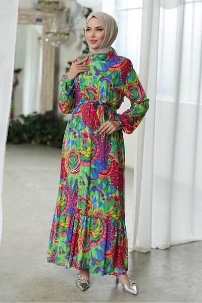 Bestenur Φόρεμα Lacey Woven Viscose 1320 - Φούξια