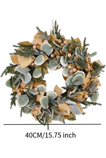 karinabest Yılbaşı Kapı Süsü Çelenk 40 cm Christmas Wreath for Indoor and Out...