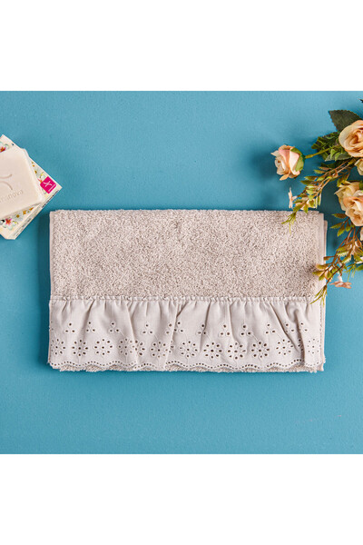 Evidea Prosop de mână cu volane moale - crem - 30x50 cm