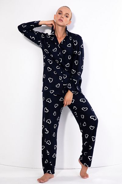 TAMPAP Shirt Collar Suede Bottom Top Women's Pajamas Set
