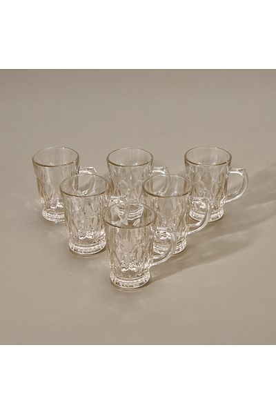 Glass In Love Oliver Baklava Set of 6 Mugs - Transparent - 220 ml