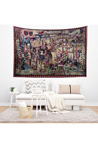 Else Dekor Vintage French Retro Tournament Pattern Tapestry - Wall Cover & Carpet