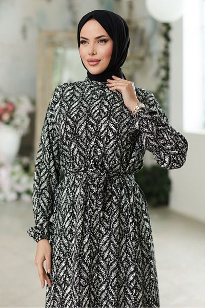 Bestenur Ahest Woven Viscose Dress 1328 -Black