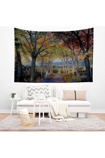 Else Dekor Autumn Forest Pattern Tapestry - Wall Cover and Carpet