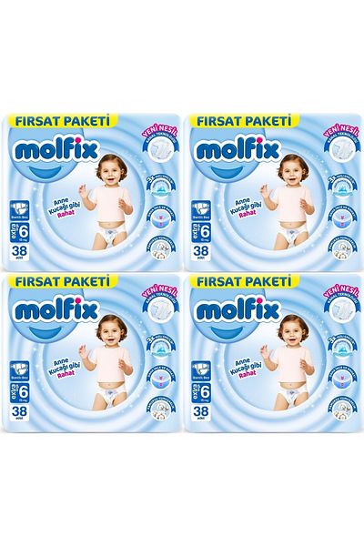 Molfix 152 Extra Large Baby Diapers - Size 6 (15 kg) Advantage Fırsat Pk