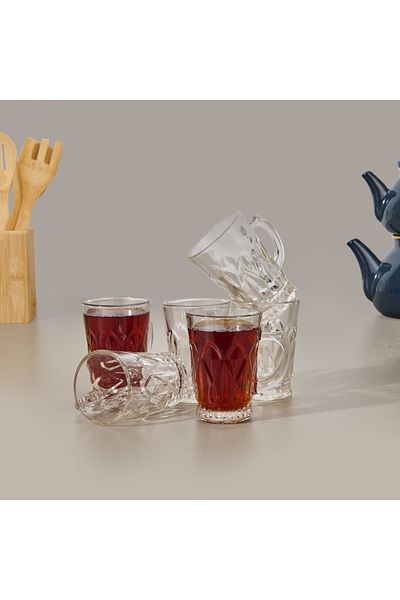 Glass In Love Oliver Baklava Set of 6 Mugs - Transparent - 220 ml