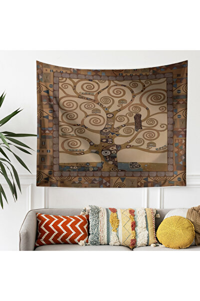 Else Dekor Gustav Klimt Yaşam Ağacı Desenli Duvar Örtüsü Duvar Halısı Tapestry
