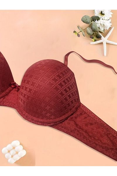 MILANOFOX Jacquard Pattern Recovery Padded Push-Up Underwire Support Bra