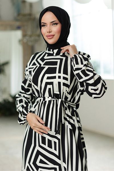 Bestenur Elar Woven Viscose Dress 1314 - Black