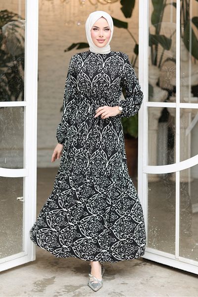 Bestenur Liser Woven Viscose Dress 1332 - Black