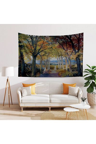 Else Dekor Autumn Forest Pattern Tapestry - Wall Cover and Carpet