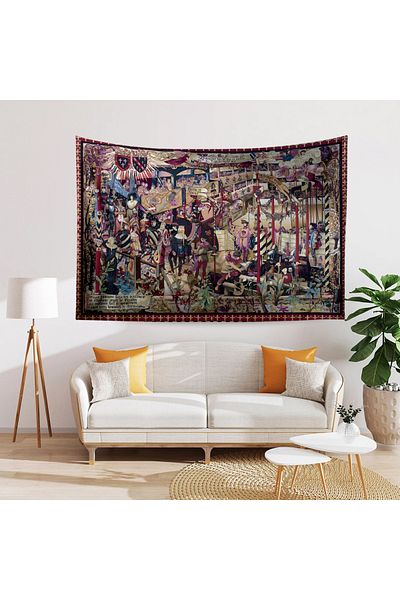 Else Dekor Vintage French Retro Tournament Pattern Tapestry - Wall Cover & Carpet