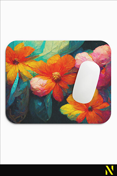 nilizma Mousepad ergonomic colorat cu model de flori, bază anti-alunecare, pentru uz casnic și la birou.