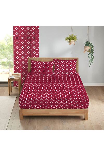 Evmila Heart Patterned Printed Double Sheet Set 180X200 cm